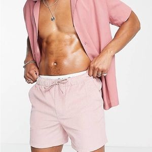 ASOS Shorter Shorts in Pink Cord